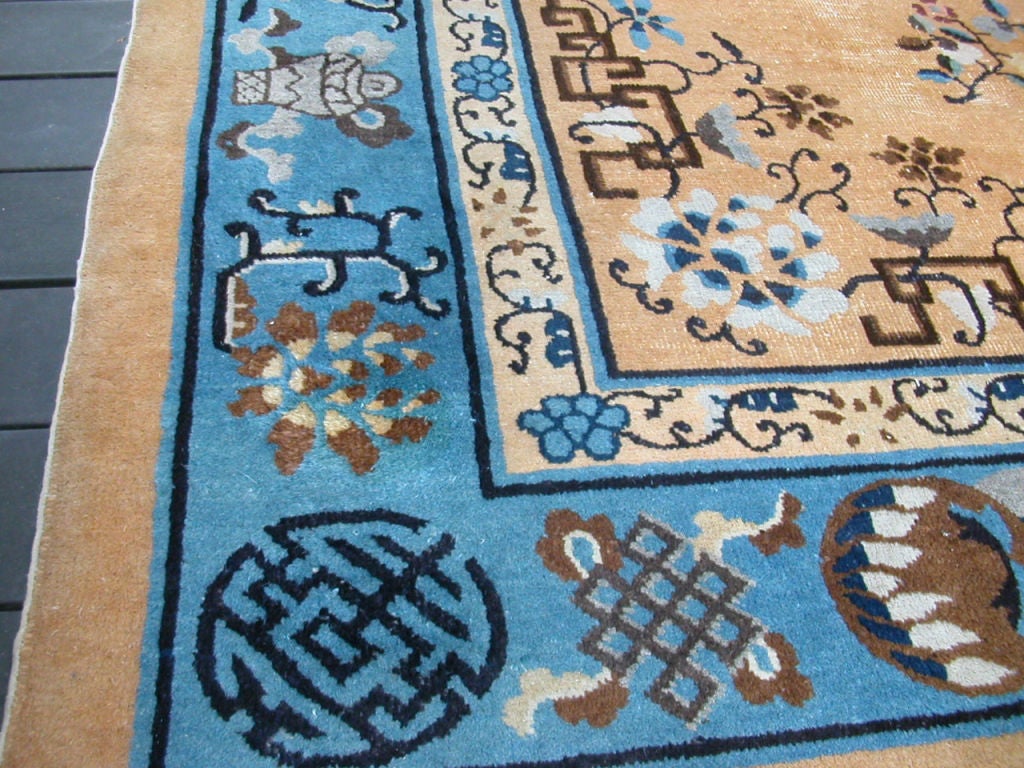 20th Century Antique Chinese Wool Carpet For Sale