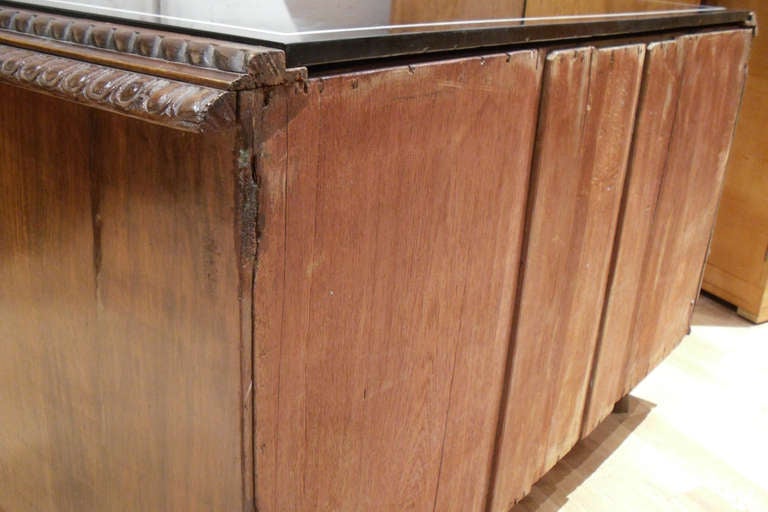 A pair of Colonial carved hardwood cabinets with marble tops For Sale 2