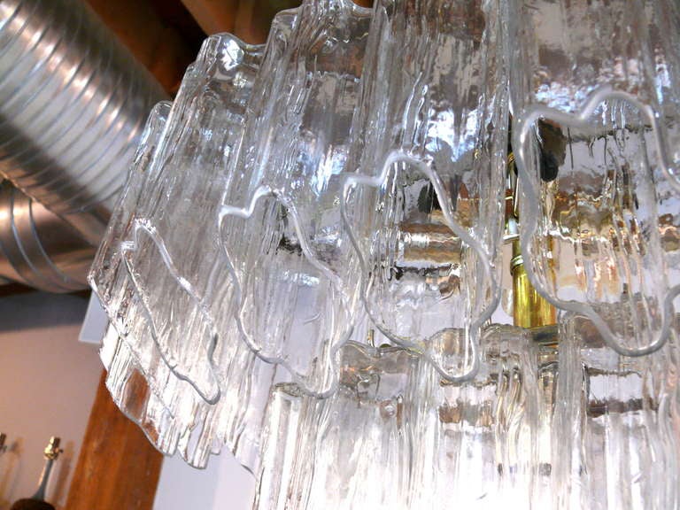 Venini Tronchi Tiered Chandelier In Excellent Condition In New York, NY