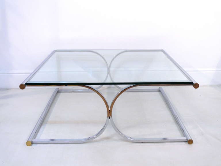 Mid-Century Modern Chrome and Glass Coffee/Cocktail Table
