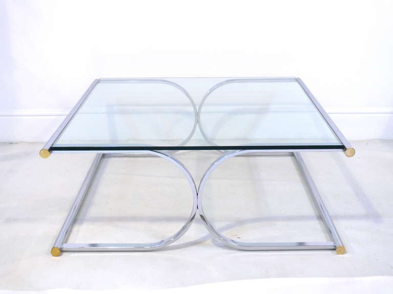 American Chrome and Glass Coffee/Cocktail Table