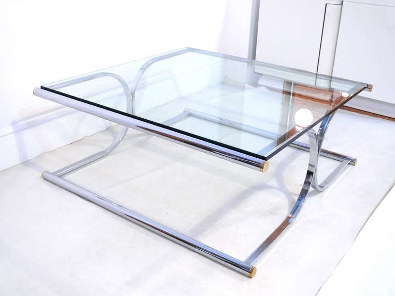 Chrome and Glass Coffee/Cocktail Table 1