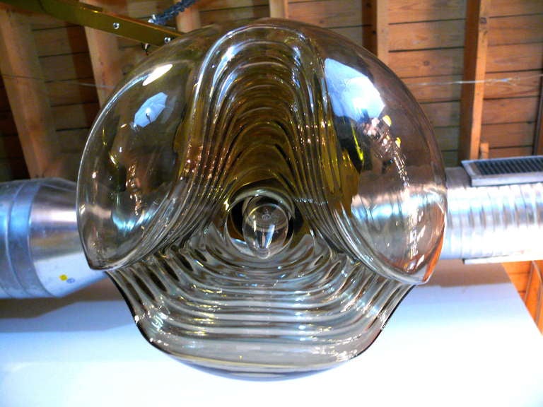 Brass Pair of Fontana Arte Pendant Lights