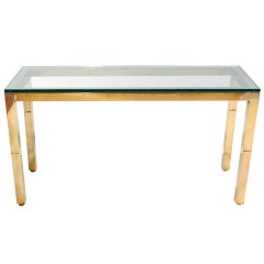 Solid Brass and Glass Parsons Style Console