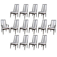 Set of 14 High Back Dining Chairs by John Stuart