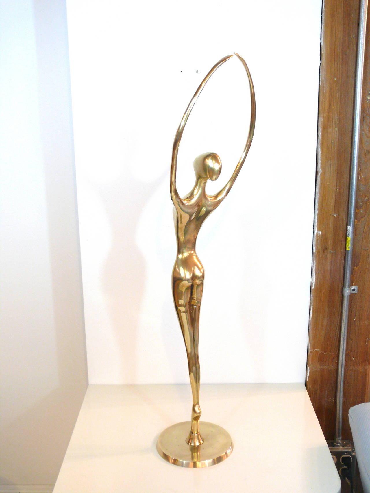 3' Tall Brass Female Sculpture 1