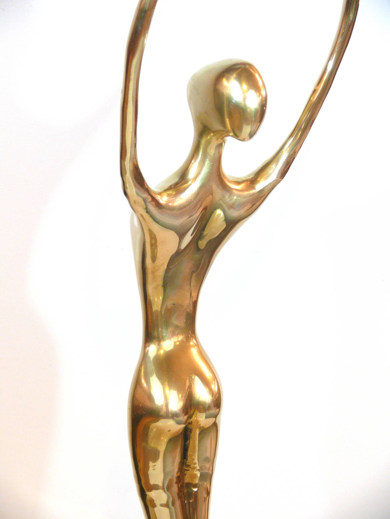 3' Tall Brass Female Sculpture 2