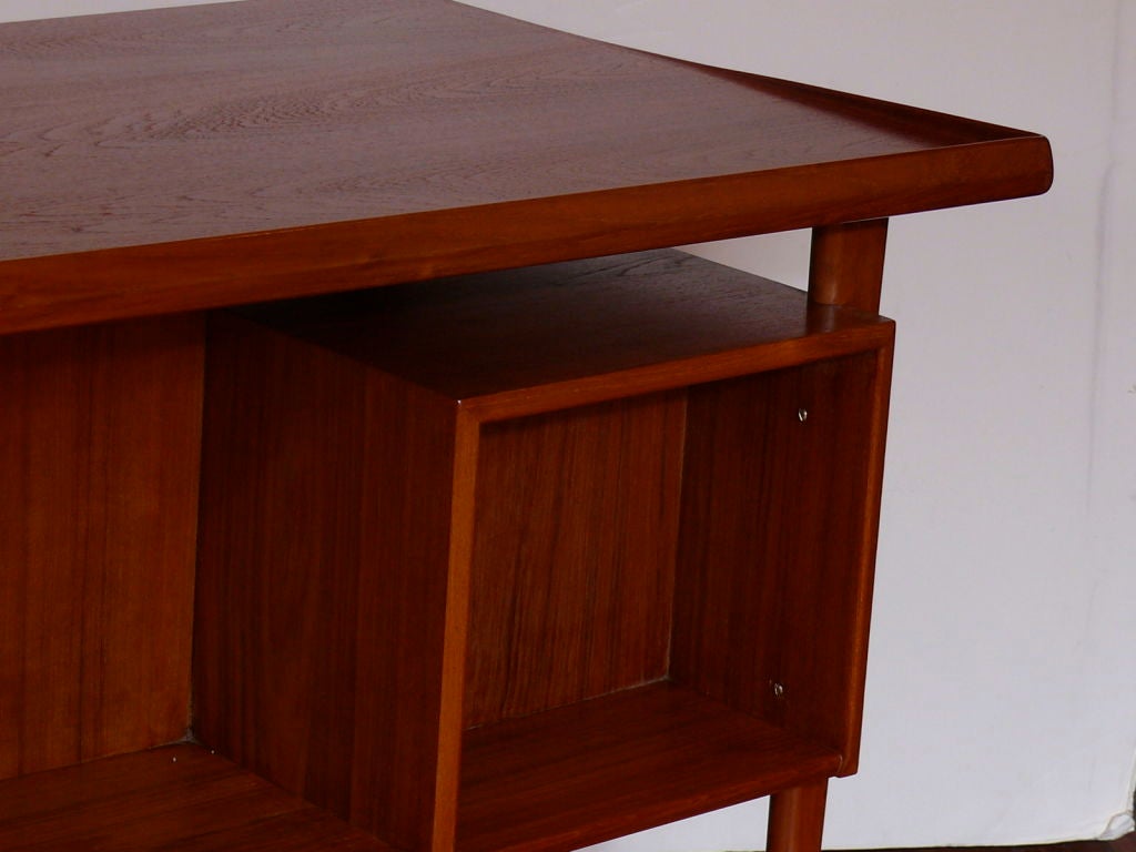 Mid-20th Century Danish Teak Desk with Floating top