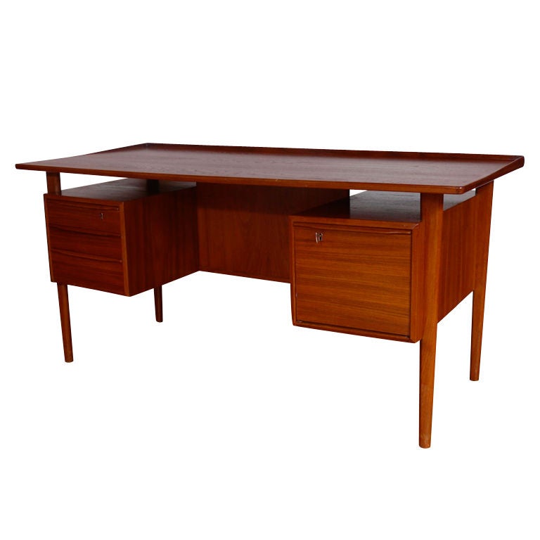 Danish Teak Desk with Floating top