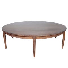 ON HOLD 60" Round Cerused Mid Century Coffee Table