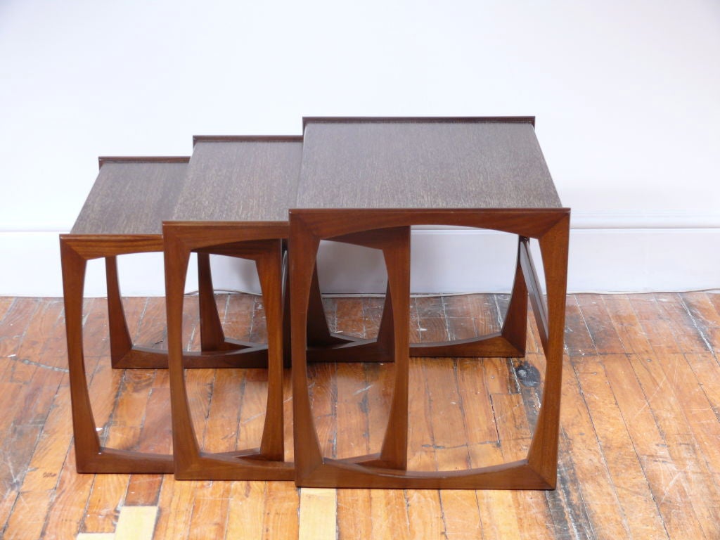 Mid-20th Century Sculptural Cerused Nesting Tables