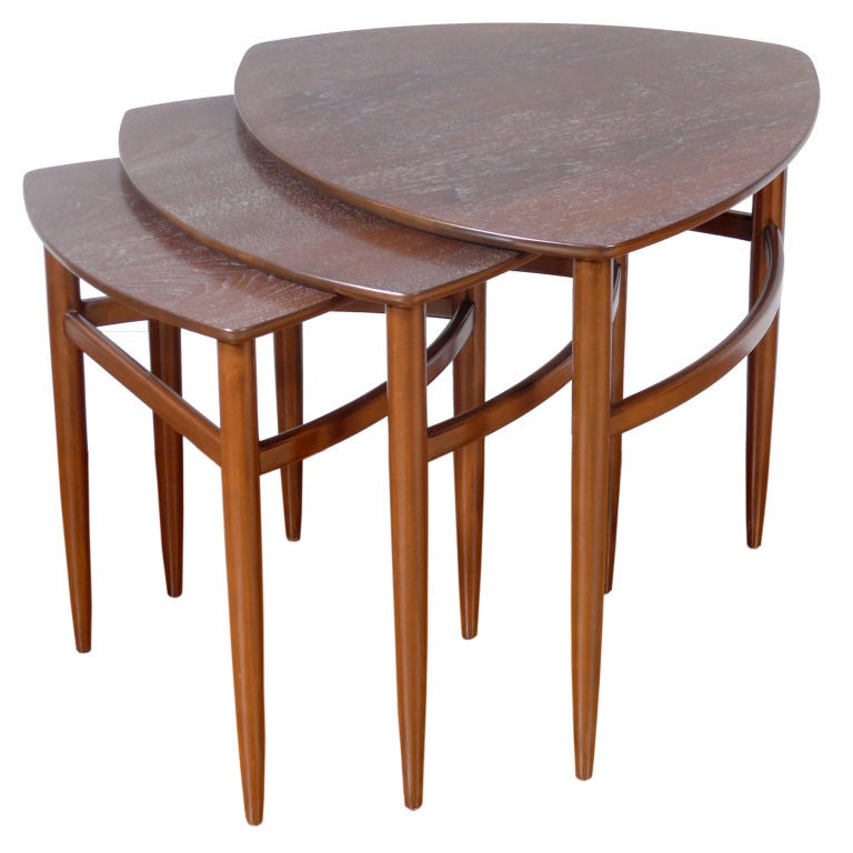 Sculptural Cerused Stacking Tables at 1stdibs
