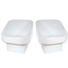 Pair of White Fiberglass Chairs