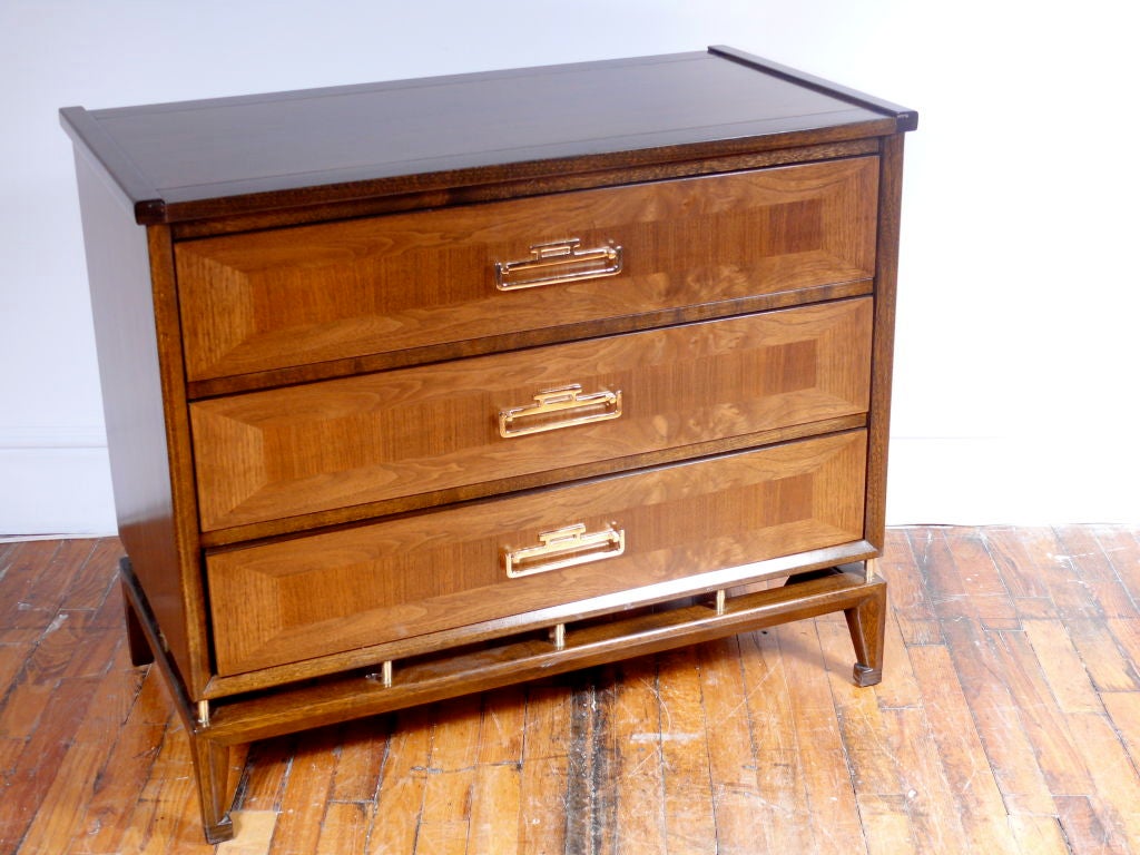 Pair of Inlaid Mid Century Commodes