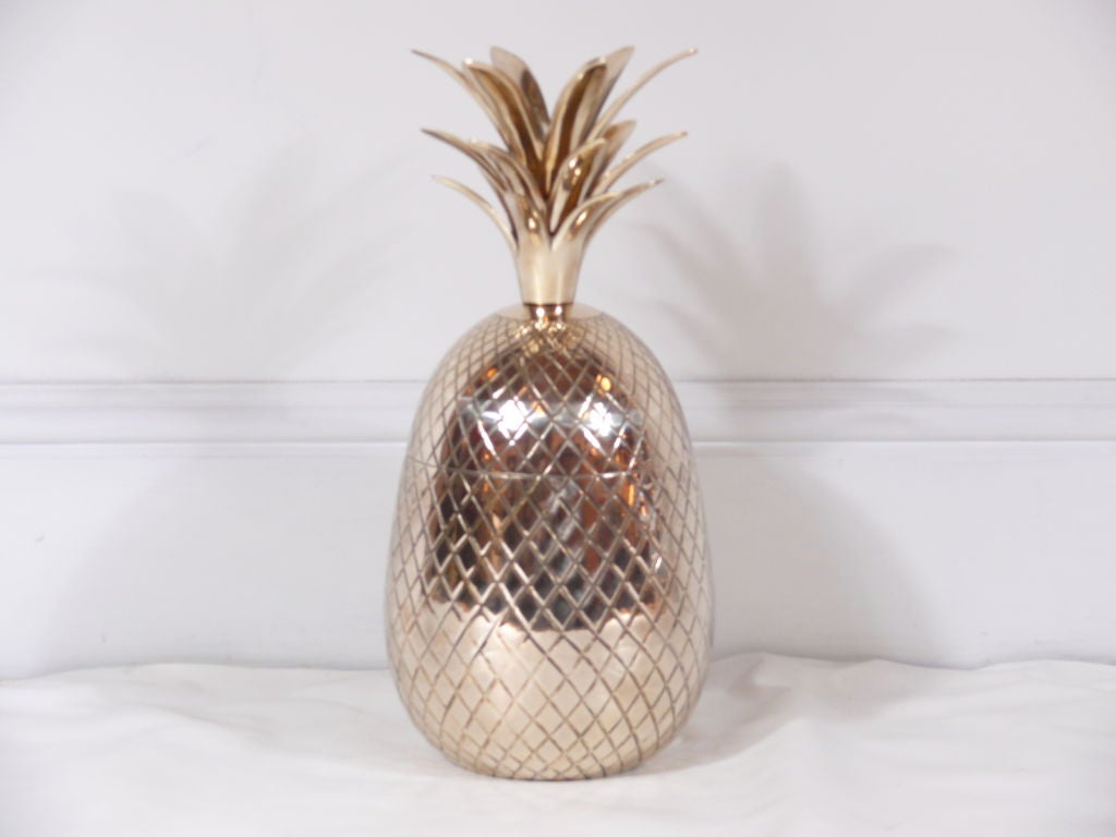 Brass Pineapple Shaped Covered Container