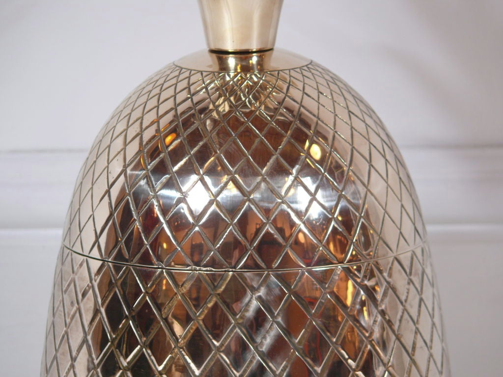 Large Brass Pineapple Covered Container 1