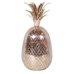 Large Brass Pineapple Covered Container