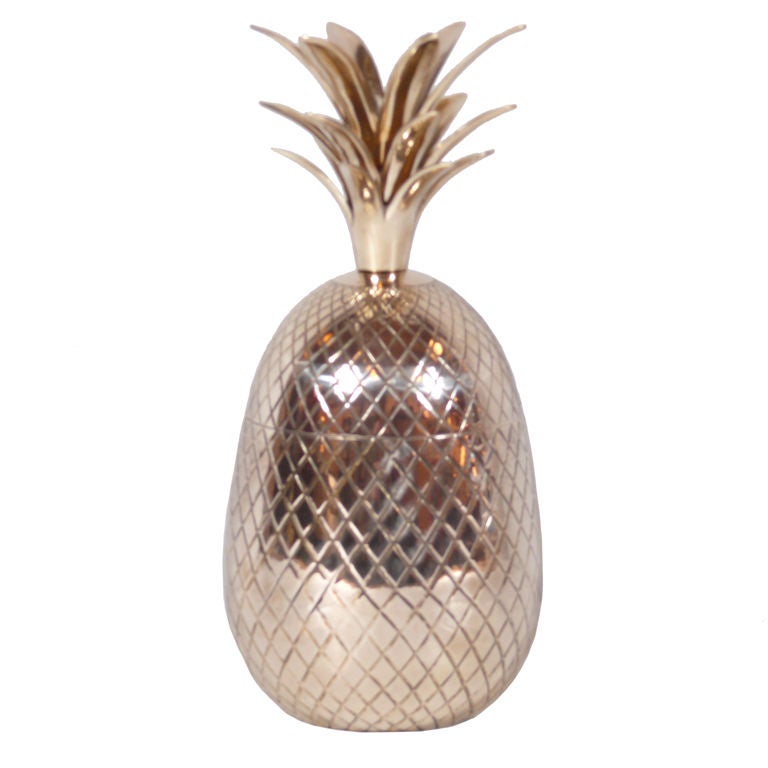 Large Brass Pineapple Covered Container