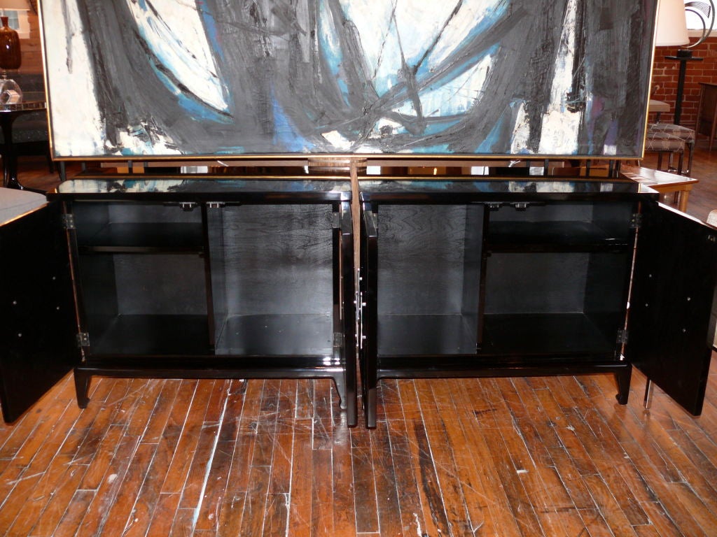 ON HOLD Pair of Black Regency Cabinets 4