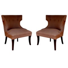 Pair of Elegant Barrel Back Chairs