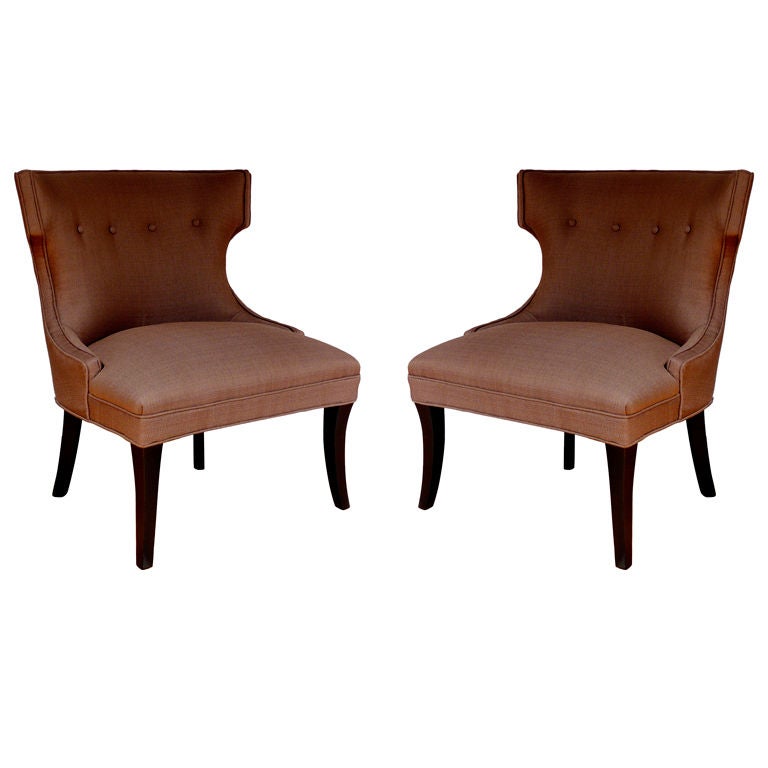 Pair of Elegant Barrel Back Chairs