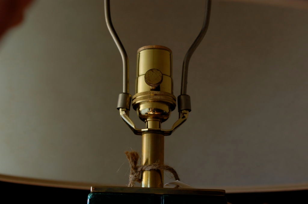 Faux Malachite and Brass Floor Lamp