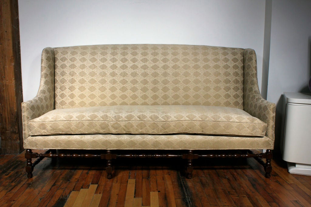 Wood Mid Century Barley Twist Settee/Banquete