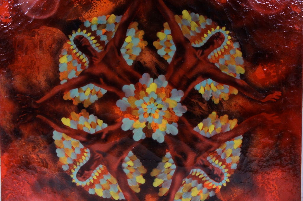 Lester Russon Kaleidoscopic Panting In Good Condition For Sale In New York, NY