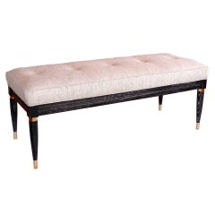 Used INVOICED: Black Cerused Upholstered Diamond Bench