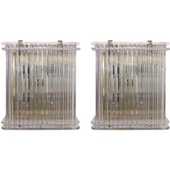 Pair of Glass Rod Wall Sconces