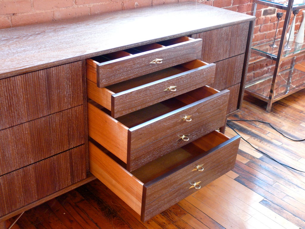 20th Century Martinsville Brown Cerused Dresser/Credenza