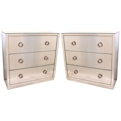 Pair of Mirrored 3 Drawer Chests