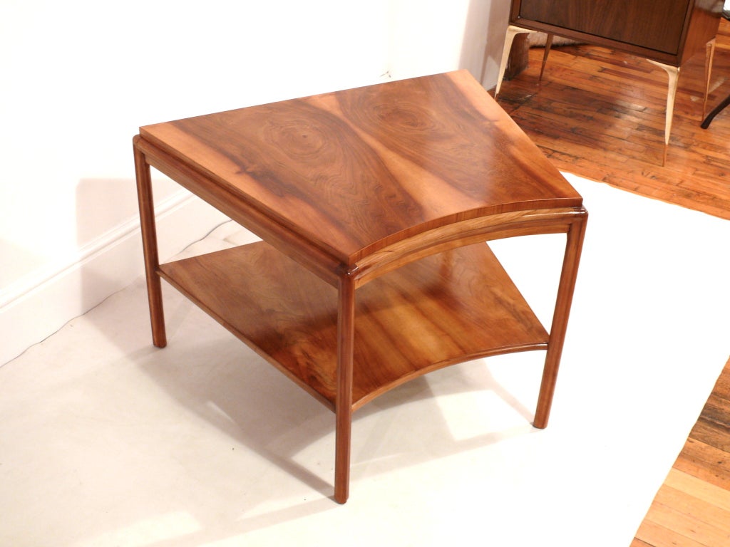 Nakashima Style 2 Tiered Wedge Side Table In Excellent Condition In New York, NY