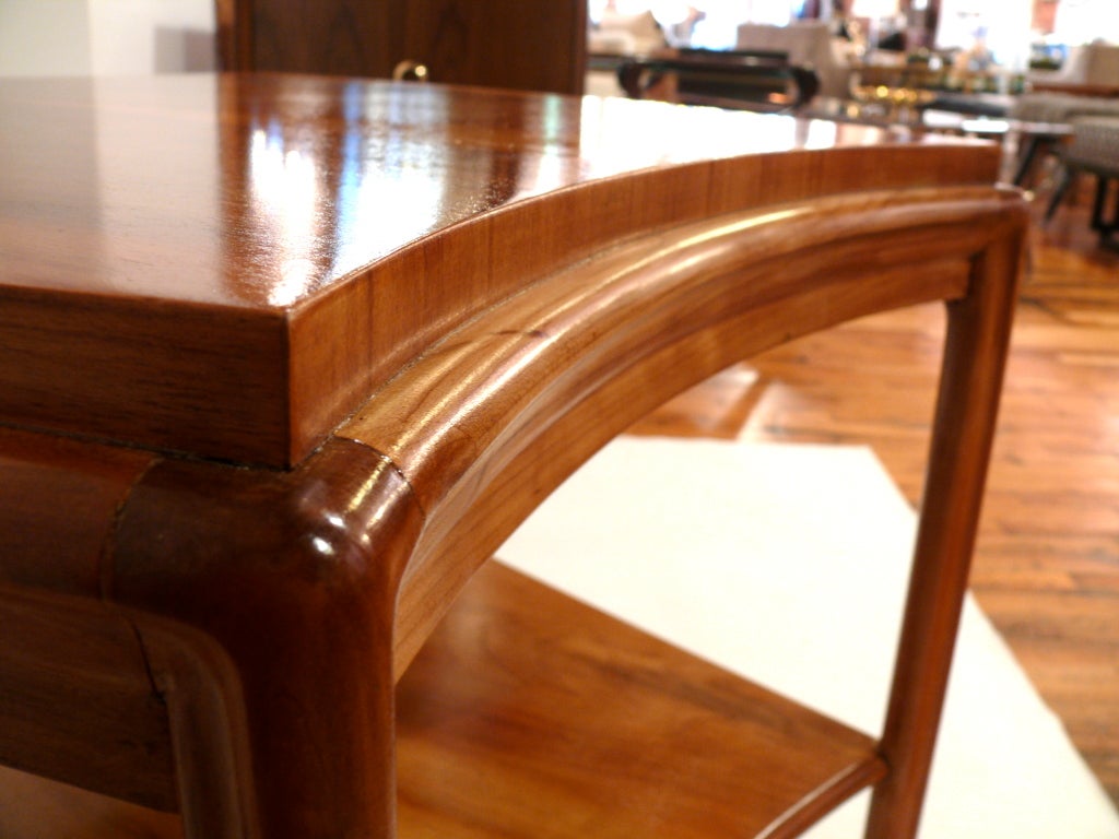 Walnut Nakashima Style 2 Tiered Wedge Side Table
