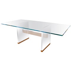 Lucite and Glass Eyebeam Dining Table
