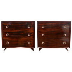 Retro Pair of Sapele Mahogany 3 Drawer Chests