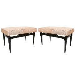 Pair of Kagan Style Upholstered Benches