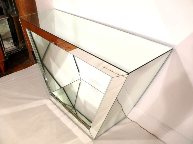 Art Deco Revival Mirrored Console In Excellent Condition In New York, NY