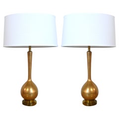 Pair of Gold Crackle Table Lamps