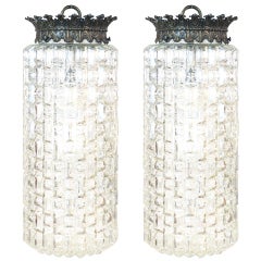 Pair of Glass Pendant Lights