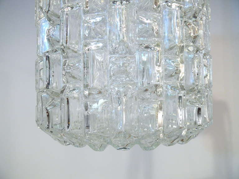 Pair of Glass Pendant Lights In Good Condition In New York, NY