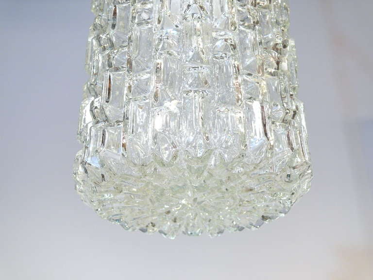 Mid-20th Century Pair of Glass Pendant Lights