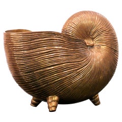 Nautilus Brass Shell Vase