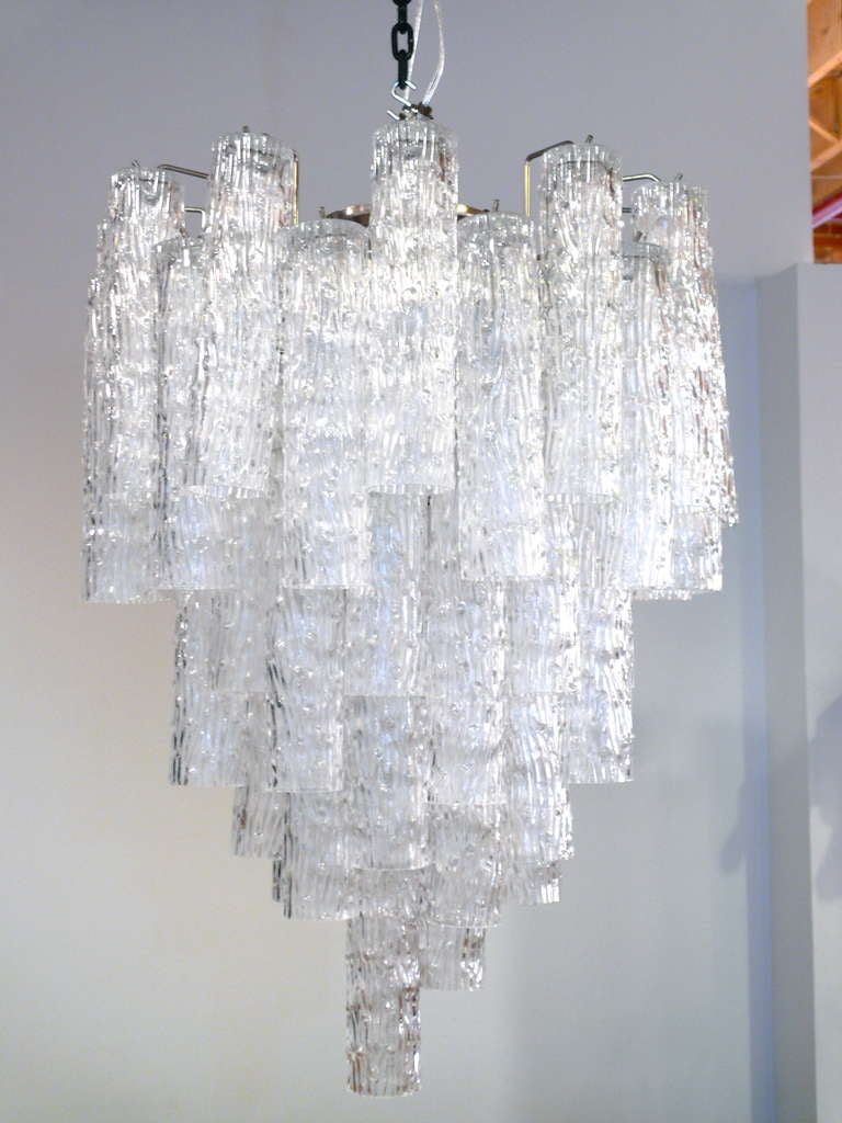 54 Tube Venini Tronchi Crystal Chandelier