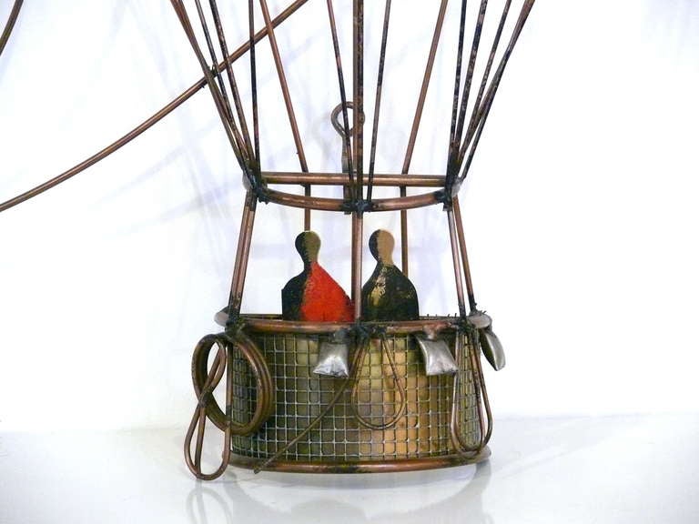 Curtis Jere Hot Air Balloon Wall Sculpture replete with astonishing details.