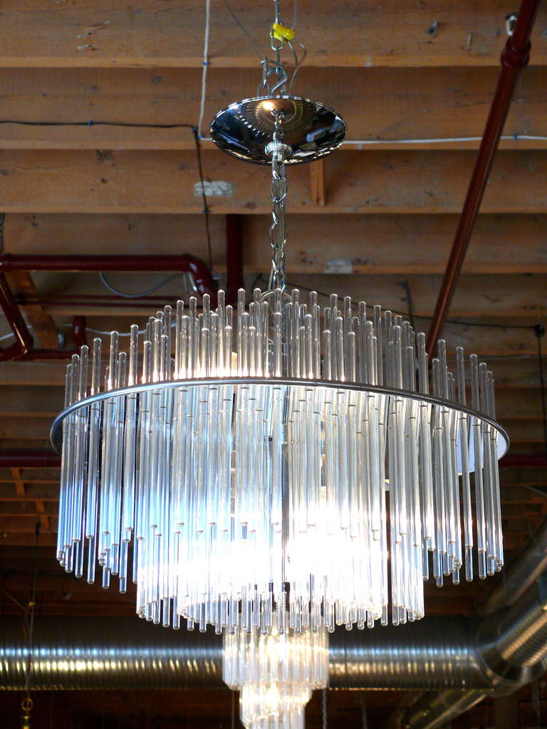 glass rod chandelier