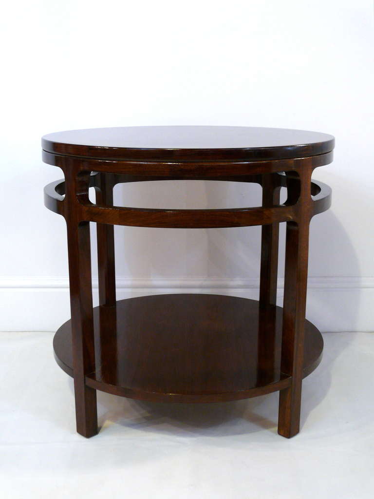 Mid-Century Modern Pair of Sculpted Walnut Side Tables