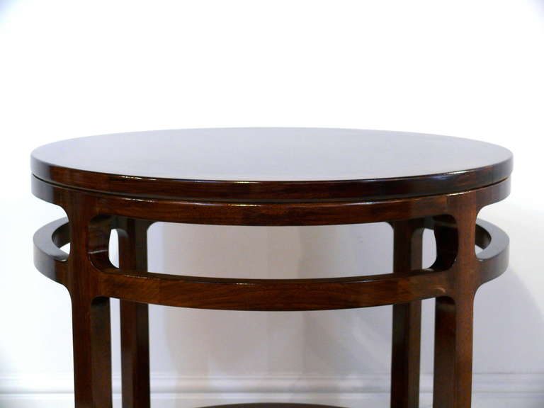 American Pair of Sculpted Walnut Side Tables
