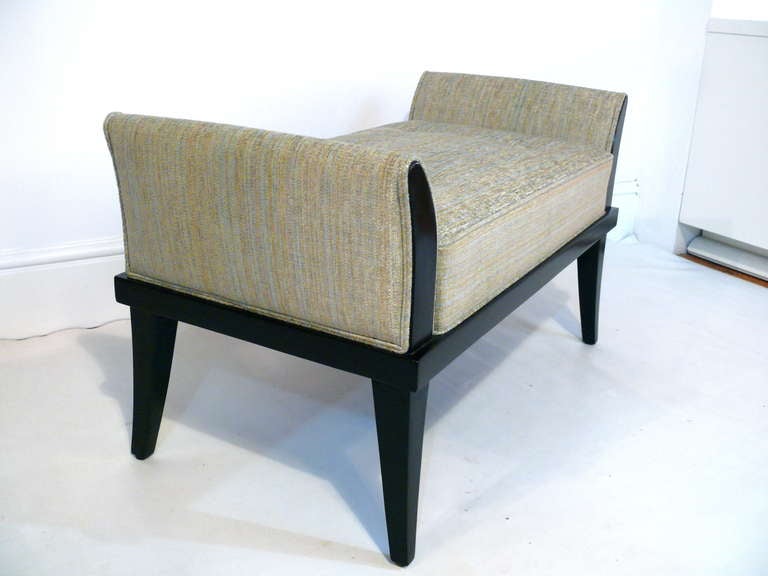 Pair of Ebonized Flared Armed Benches 1