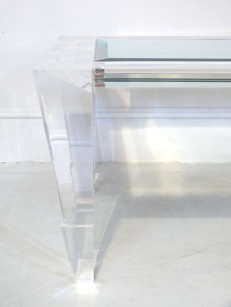 Lucite and Glass Prismatic Cocktail or Side Table 4